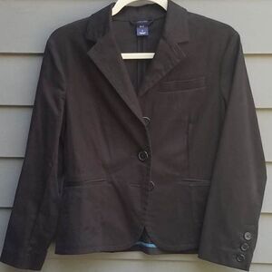 Gap Black Brushed cotton Blend Blazer Size 8